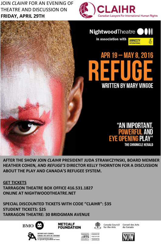 CLAIHR Refuge Theatre Night April 29th